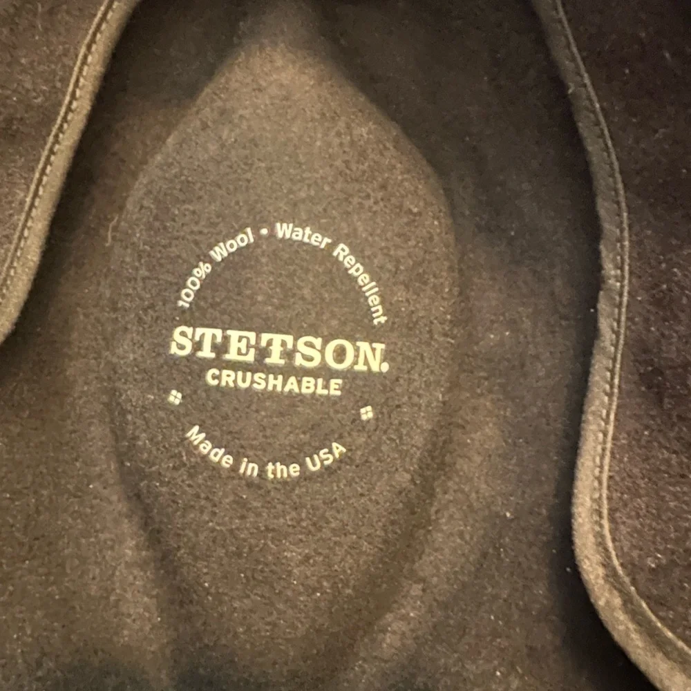 Stetson Crushable Black Wool Fedora Hat XXL Made in USA - Picture 6 of 7